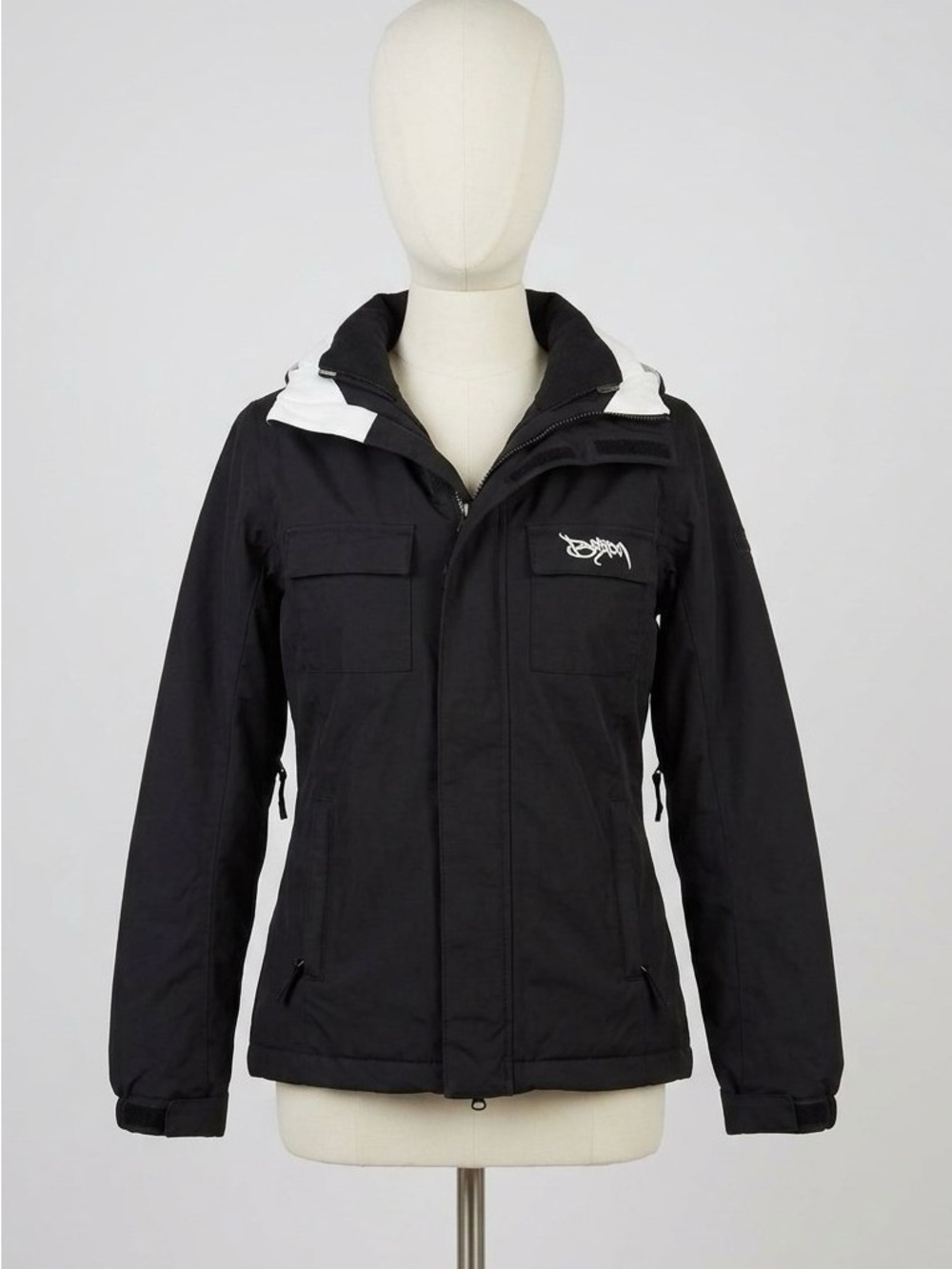 Vintage Y2K Burton Snowboard Jacket XS Black White